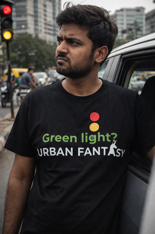 Green lights? Urban fantasy|Trendy Graphic T-Shirt for Those Who Brave Traffic Struggles