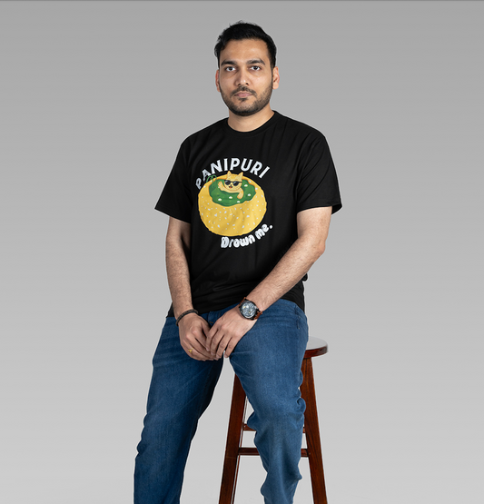 funny graphic panipuri tshirt for snack lovers
