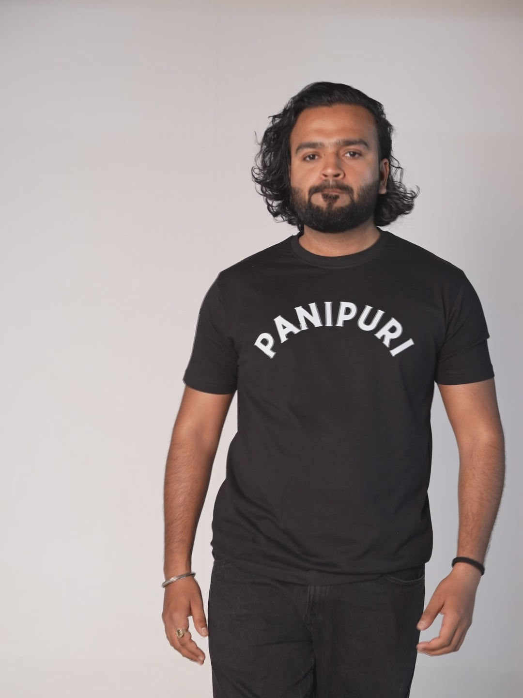 funny-graphic-tshirt-foodie-tshirt-panipuri-black-tshirt-video